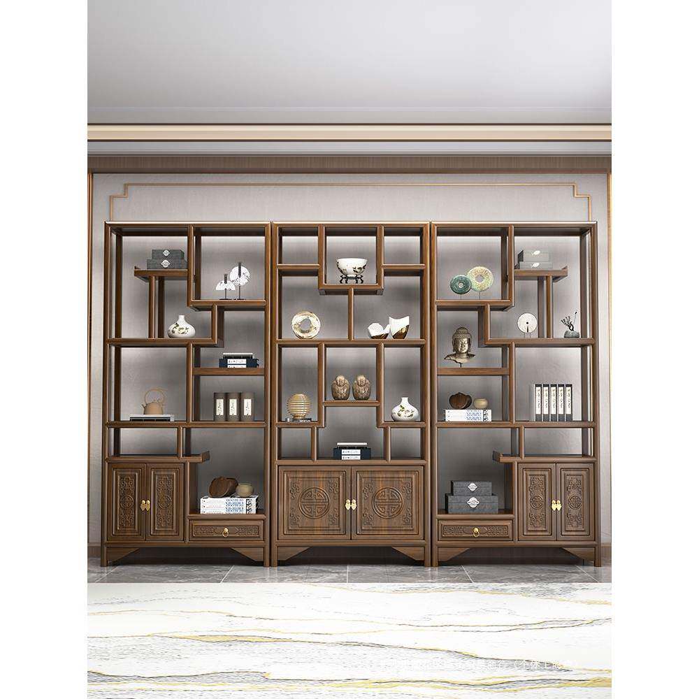 实木博古架新中式多宝格隔断办公室展示置物架茶室茶叶茶具收纳架