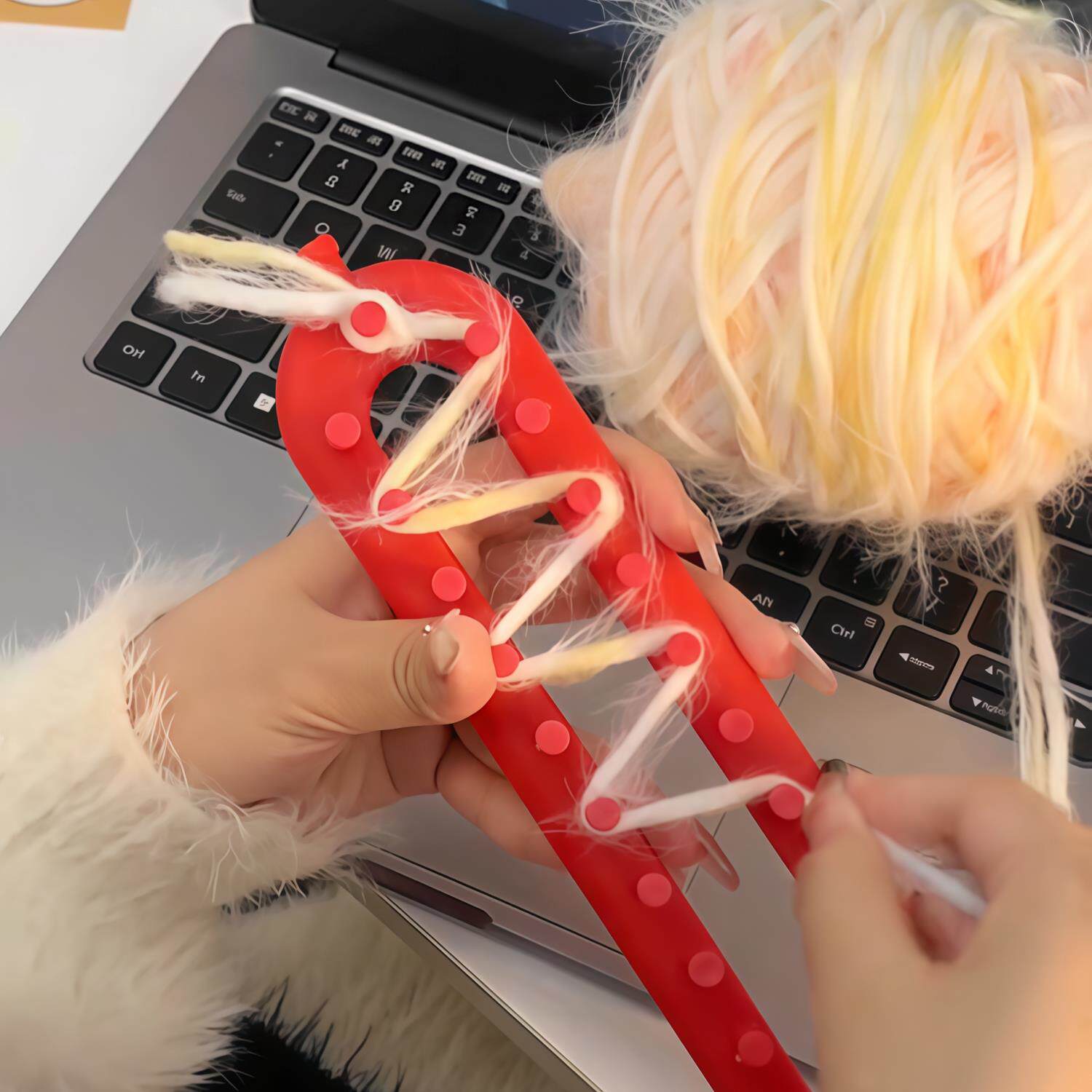 配色超温柔！围巾毛线手工diy材料包毛线手织编织围脖送男女朋友