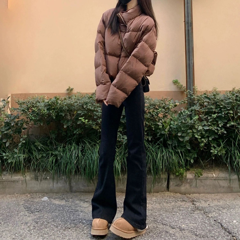 黑色微喇牛仔裤女早春高腰修身马蹄裤百搭直筒弹力设计感拖地裤子