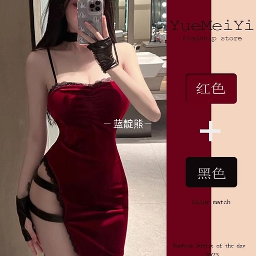 大码胖m辣妹吊带连衣裙女