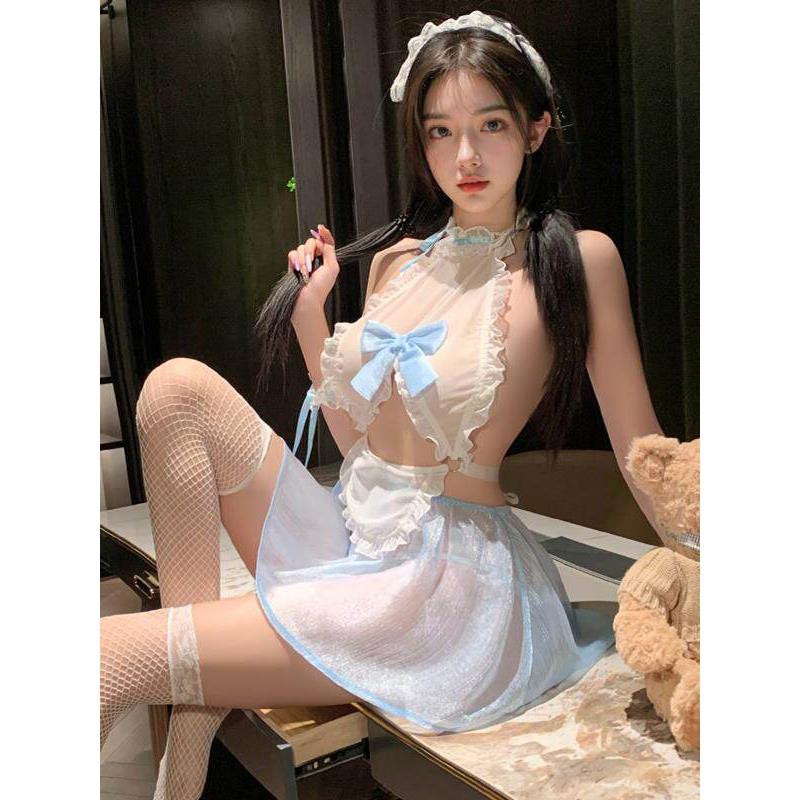 原创性感女仆蕾丝透视连衣裙