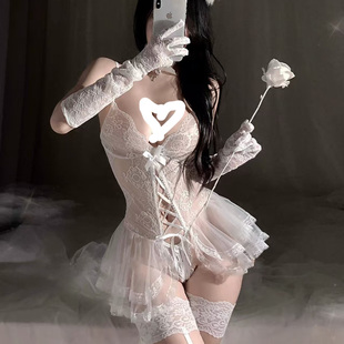 小野猫制服诱.惑套装 萌系纯欲 cosplay猫咪兔女郎蕾丝透视女.仆装