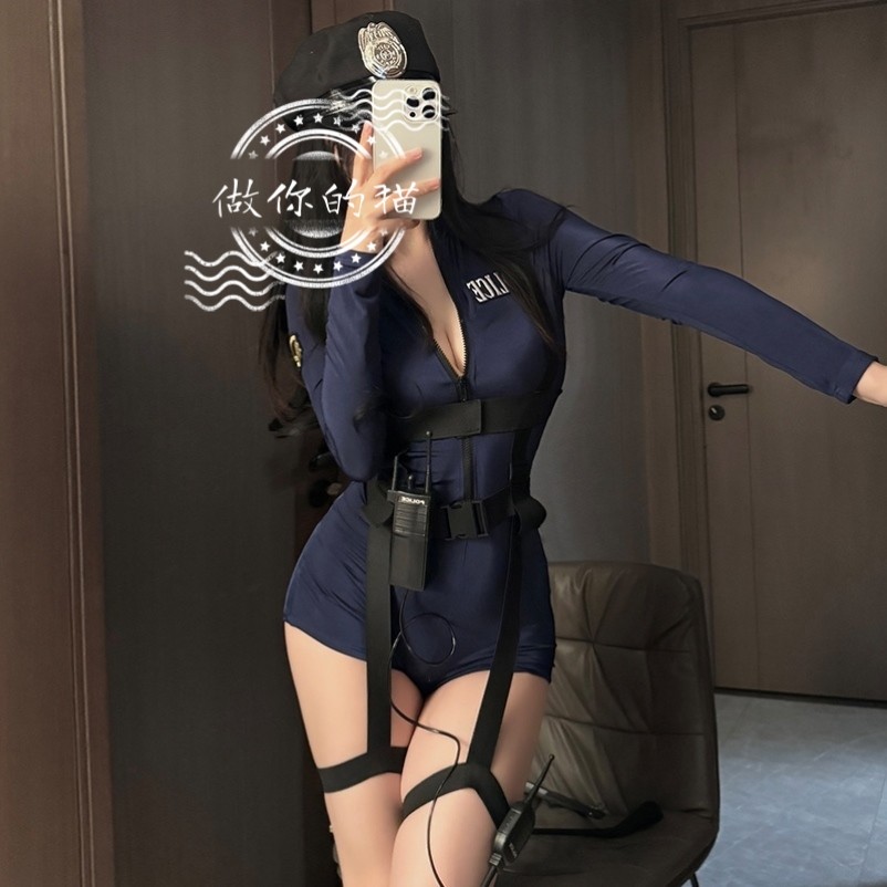 性感夜店女扮演警察制服套装