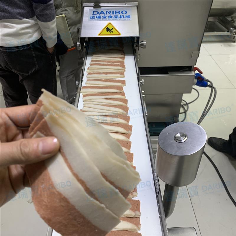 A高速鲜猪肉五花肉切片机 产量大速度快可切1mm薄片