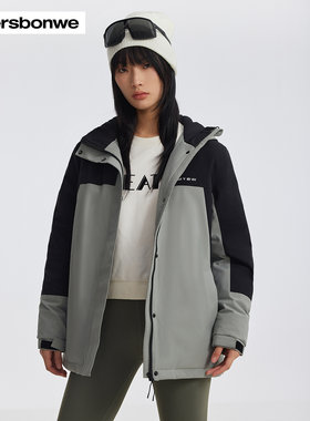 美特斯邦威连帽拼接羽绒服女士2025春季新款时尚潮流舒适外套衣女