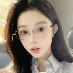 GM眼镜框女眼镜架男近视防蓝光变色镜纯钛韩版学院风素颜镜Atomic
