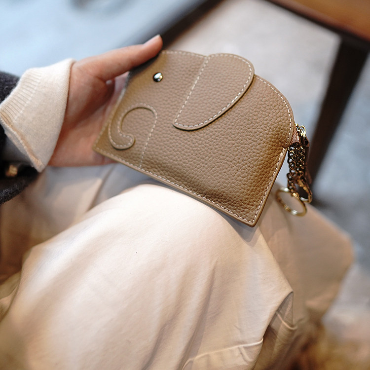 日系小象造型钥匙零钱卡包