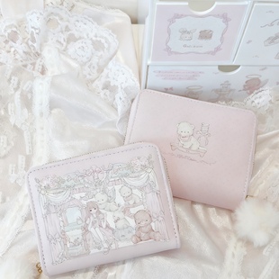 新款 可爱卡通小众设计芭蕾兔熊零钱包可爱防水防消磁多卡位