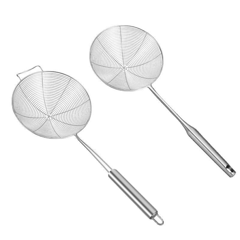 家用304不锈钢线漏厨房油炸沥油勺带钩捞菜捞面勺大号厨具套装