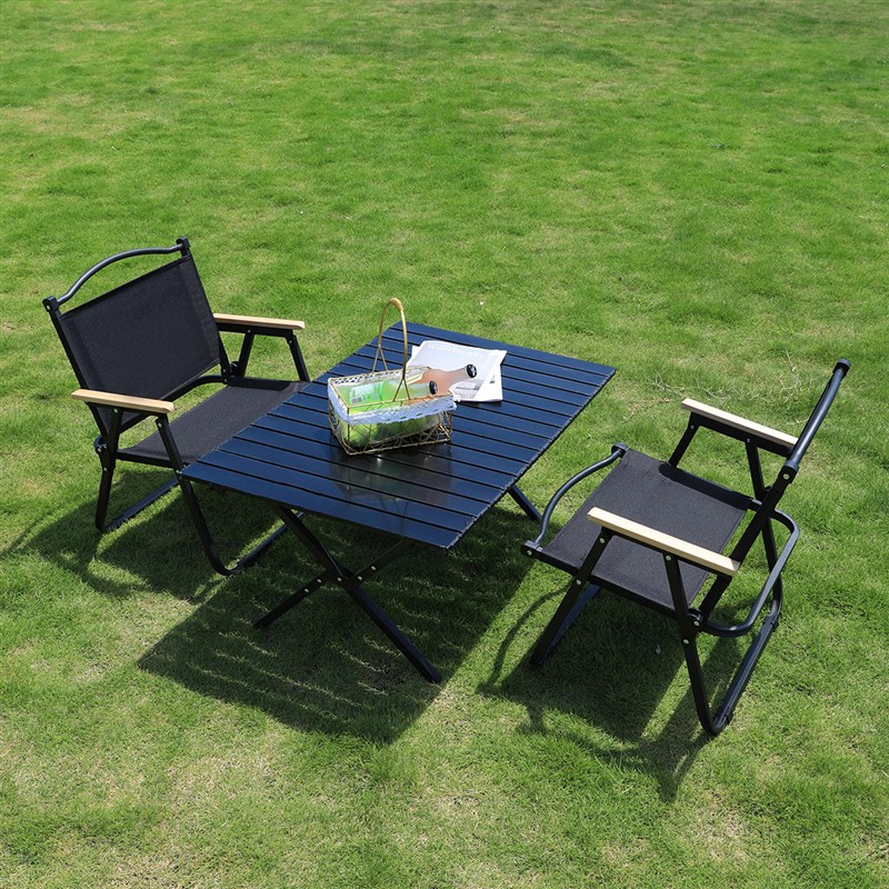 野外露营旅行桌户外烧烤便携碳钢折叠桌多功能简易休闲野餐桌