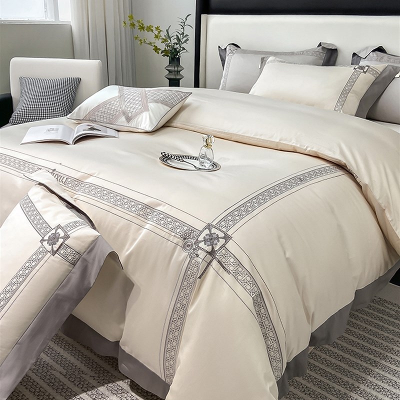 轻奢纯棉四件套高级感200支新疆长绒棉 床单全棉被套床笠床上用品