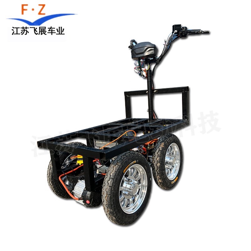电动平板车搬运 载重手推车 拉货工地四轮车 仓库拖车小型推车