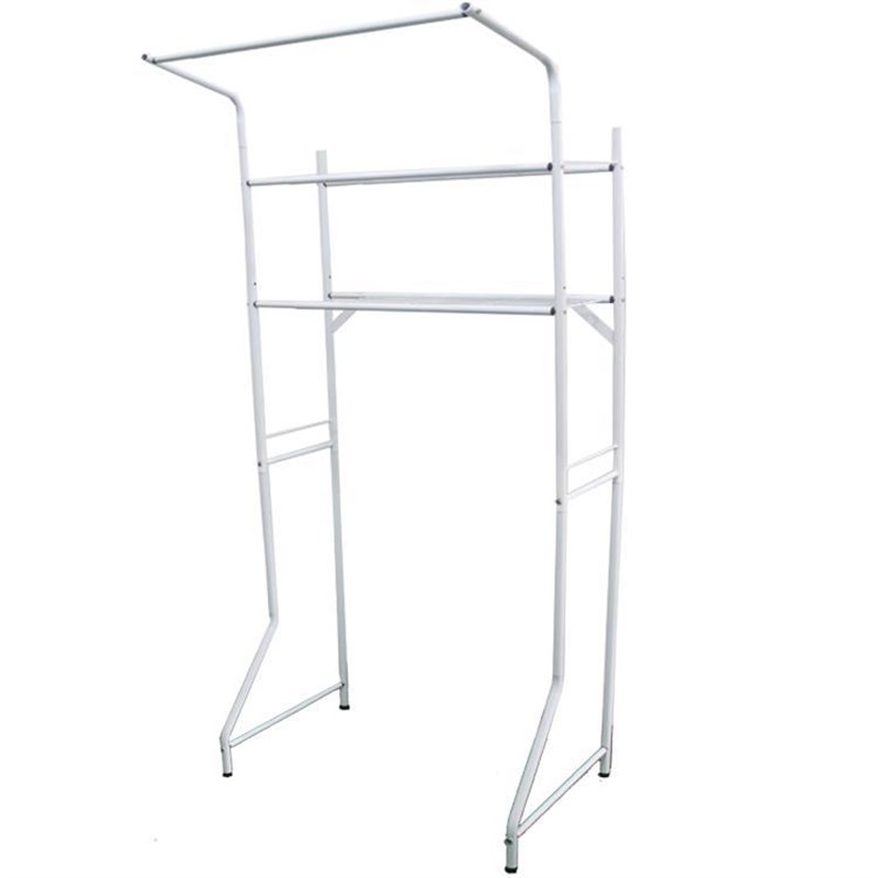 洗衣机多功能收纳置物架简约铁艺可伸缩移动式晾衣架