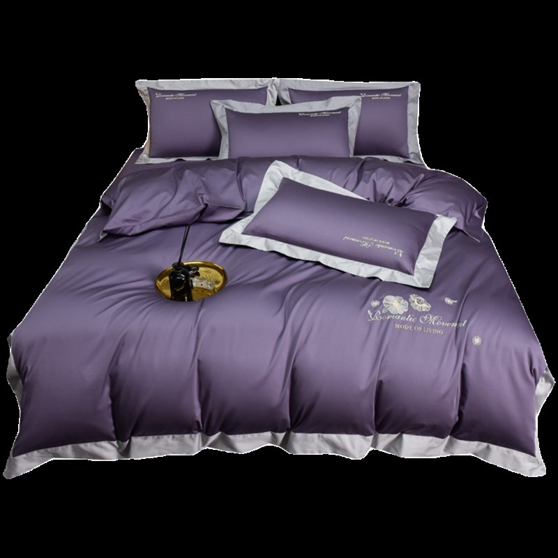 A类轻奢高级200支长绒棉四件套纯棉床单100被套全棉裸睡床上用品4