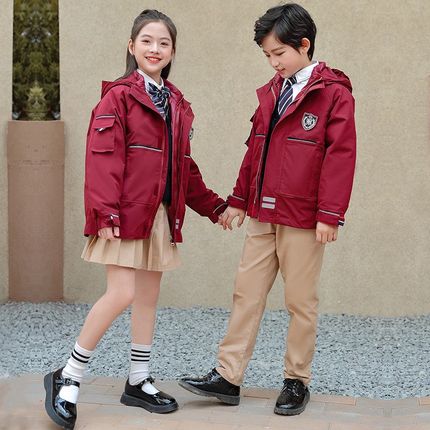 冬季中小学校服班服冲锋衣可拆卸羽绒内胆儿童加S厚保暖羽绒服套