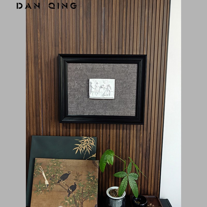 新中式电表箱装饰画中古客厅餐厅背景浮雕画配Q电箱遮挡挂画高级
