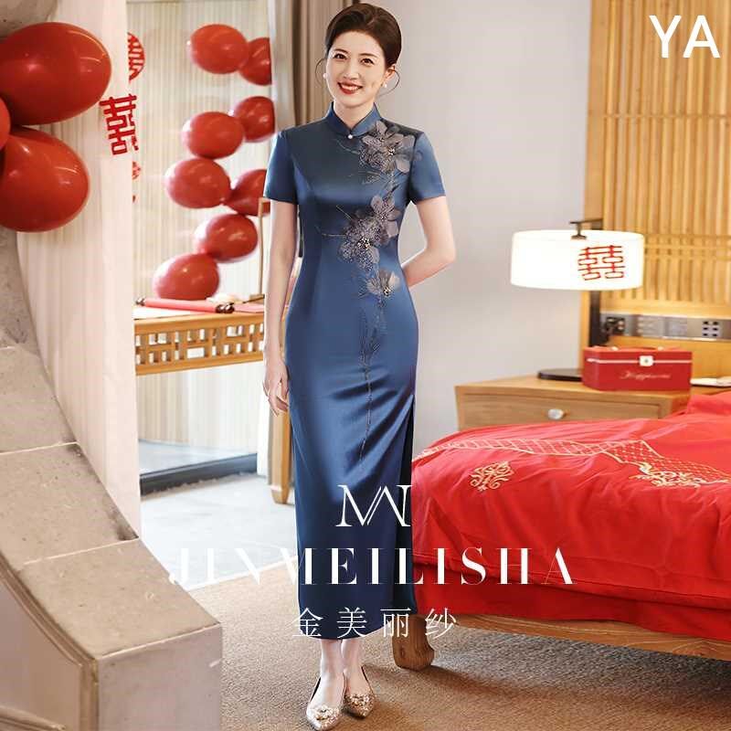 婚宴妈妈装旗袍高贵优雅年轻202穿4平时可新款R敬酒喜婆婆礼服新