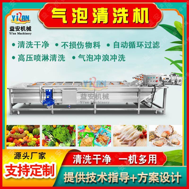 实体工厂粽子叶清洗机全自动桑叶清洗机神仙草果蔬气泡清洗设备