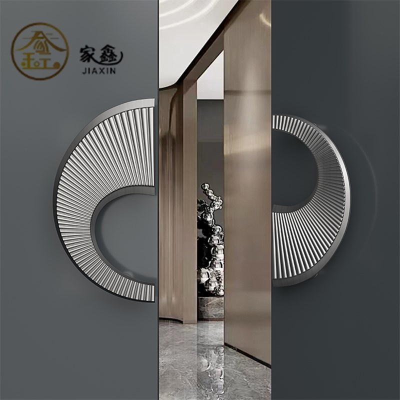 玻璃门柜门拉手半圆形有无框大y门拉手酒店会所实木门把手金色定