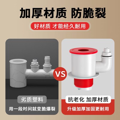 阳台洗衣机下水三头o通分水器烘干机排水管道四通防反水止逆阀接