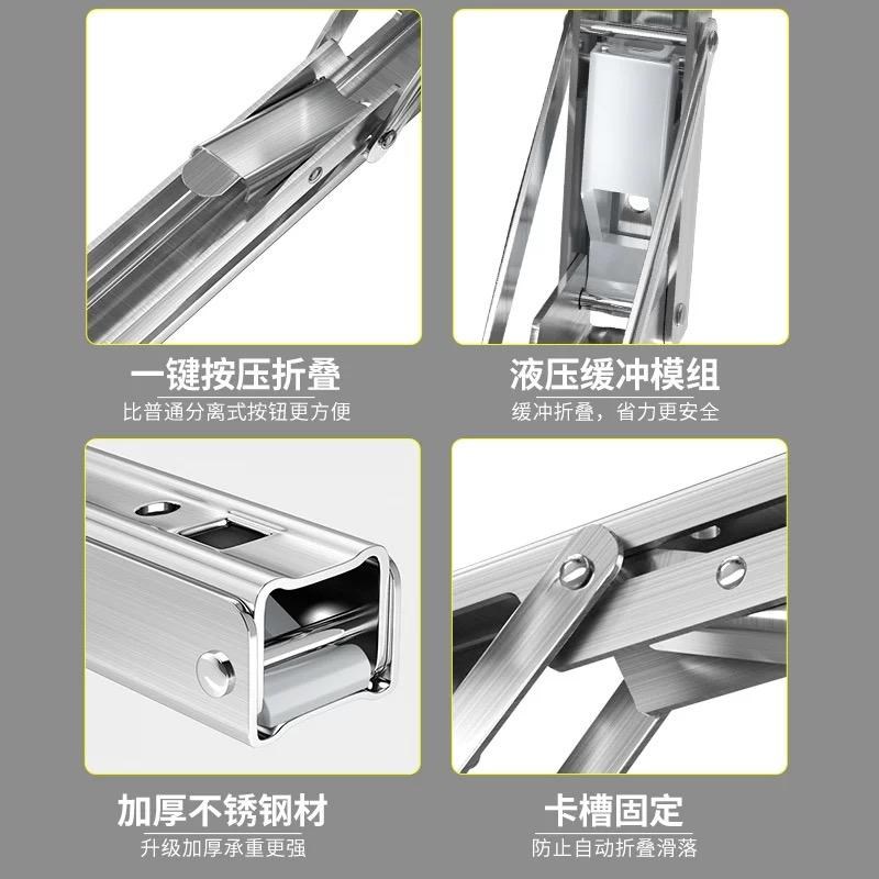 不锈钢墙上可折叠阻o尼缓冲承重支架活动隔板置物架三角架层板托
