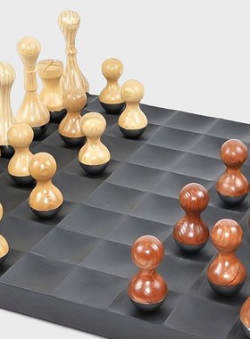 轻奢大理石木质棋盘摆件样板房售楼处书房桌面九酒店办公室软装饰