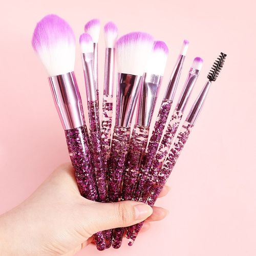 10支彩点化妆刷袋装便捷套装眼影刷眉刷修容唇鼻影脸部彩妆刷