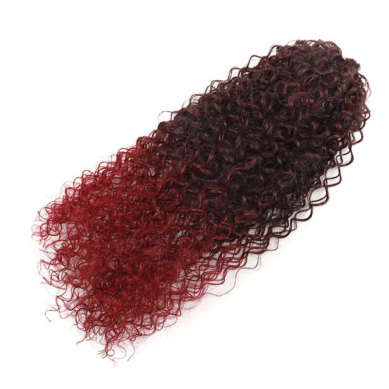 外贸假发马尾卷19寸非洲女拉绳deep卷化纤马尾弹力网抽绳马尾辫