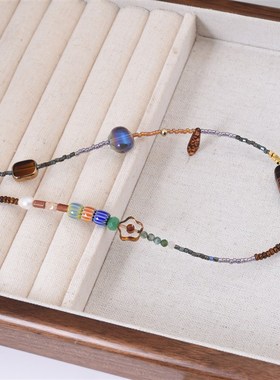 项链法式温柔串珠颈链时尚复古简约气质高级感锁骨链女天然石珍珠