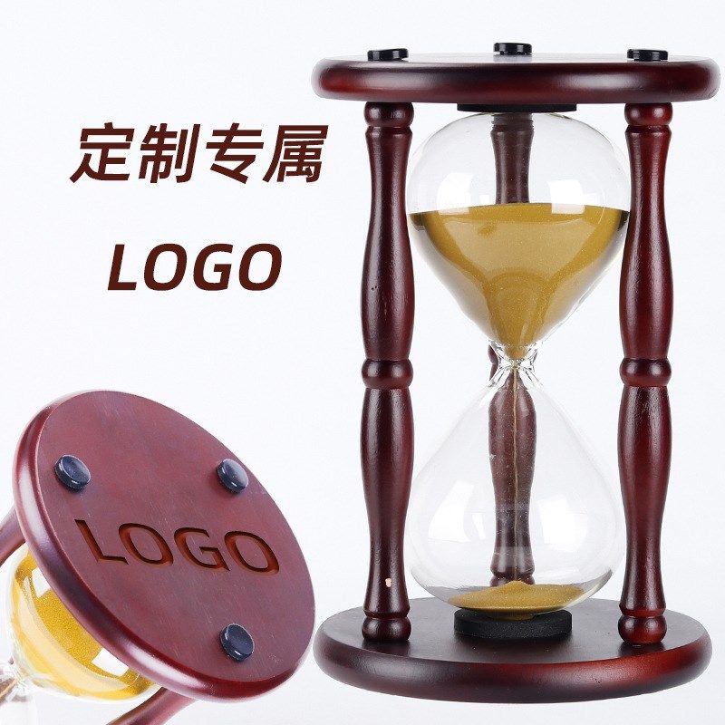 创意红色木制沙漏计时器商务礼品桌面玄关办公沙漏装饰摆件工艺品,特色手工艺,其他特色工艺品,淘宝优惠券,粉丝福利购,淘宝优惠卷