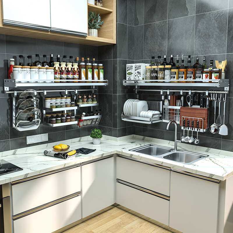 304不锈钢厨房置物架调料架多功能挂架刀架壁挂免打孔收纳架加厚,模玩/动漫/周边/娃圈三坑/桌游,模型制作工具/辅料耗材,淘宝优惠券,粉丝福利购,淘宝优惠卷