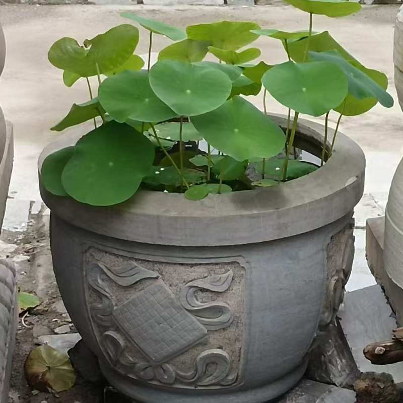厂家常年销售制作各种石雕鱼缸花盆 价低现货庭院别墅鱼缸花缸