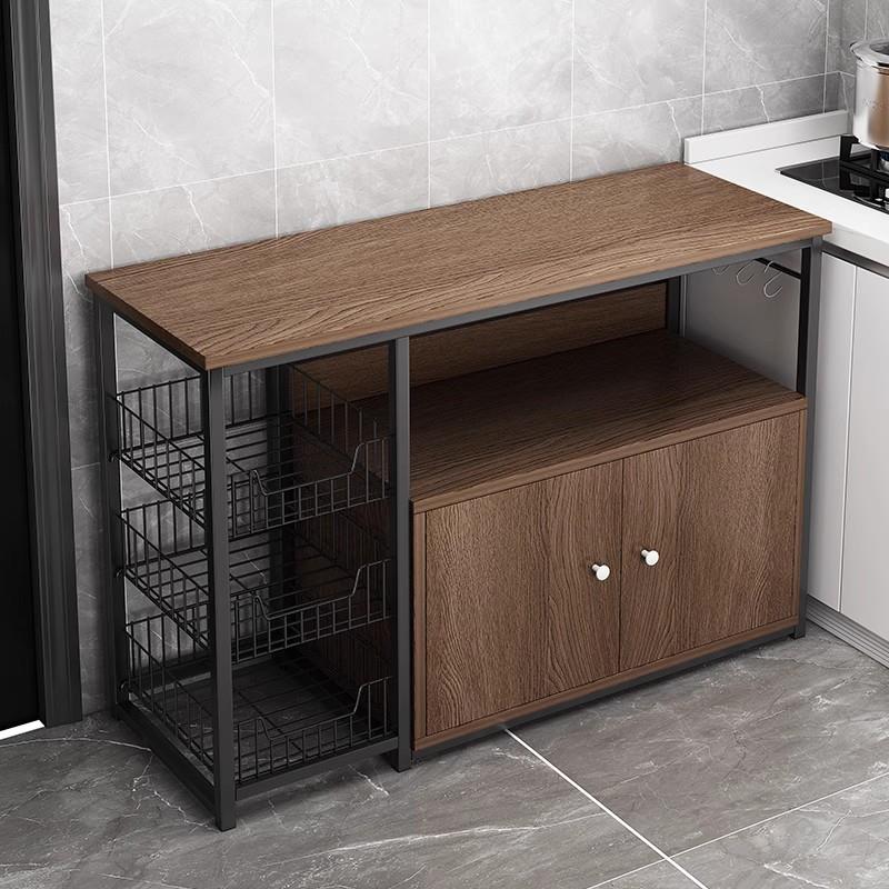 *厨房多功能置物架落地多层菜篮收纳架家用碗碟收纳柜微波炉储宝