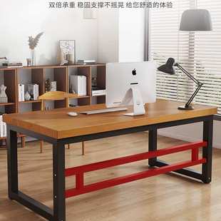 实木台式电脑桌现代图书馆学习写字书桌家用办公写字桌书房办公