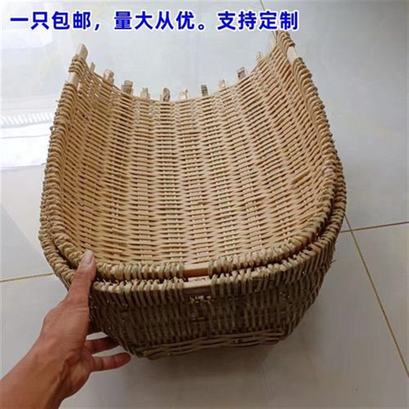 竹编撮箕农c用挑土挑泥沙箢箕粪箕坑篼畚箕戳箕簸箕挑工地建筑垃