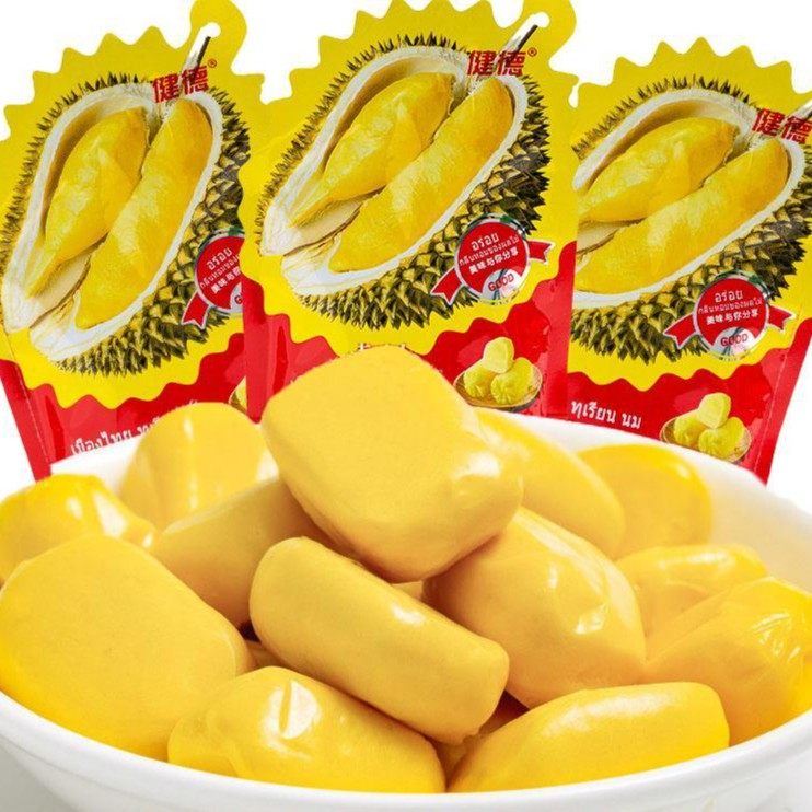 健德泰式榴莲奶糖特浓水果软糖榴莲糖休闲办公室零食糖果正宗100g