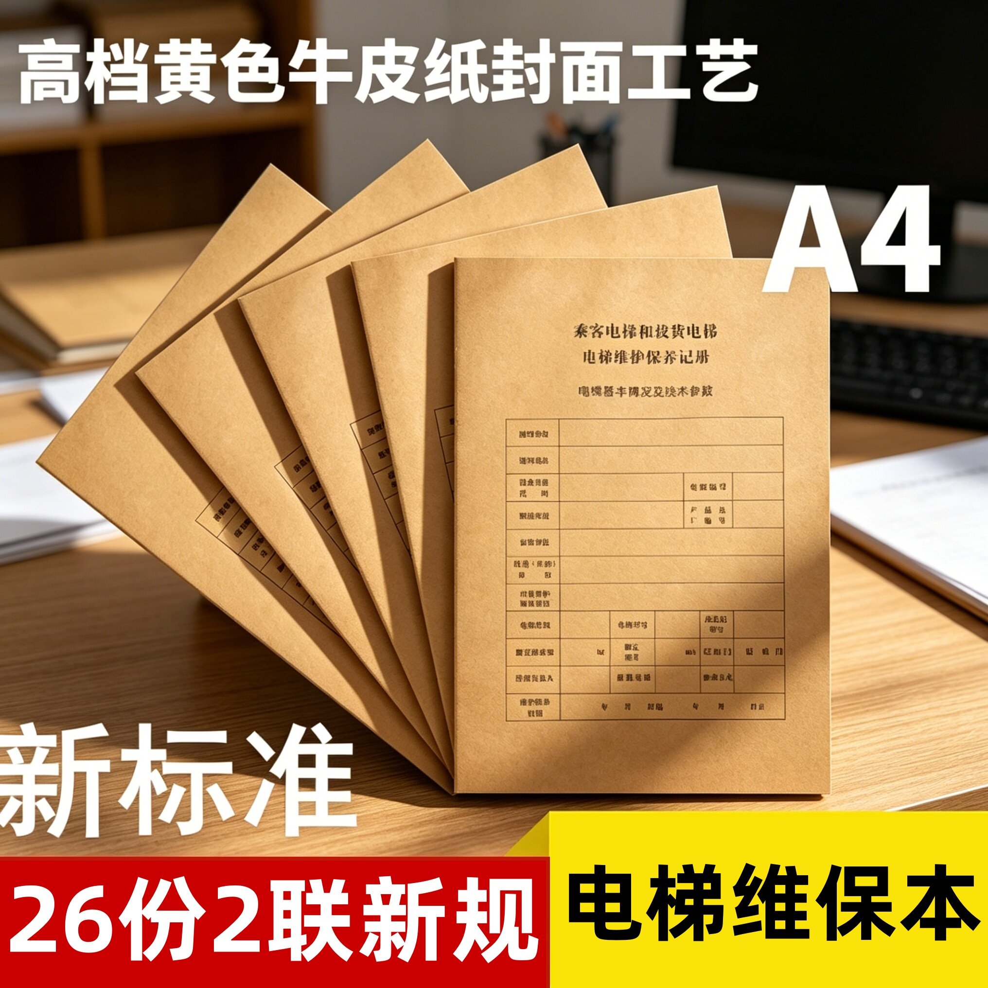 新标准直梯电梯维保记录本维护保养单扶梯维保本日常维修单全国通用新规客梯杂货梯维修日志专业定制定做联单