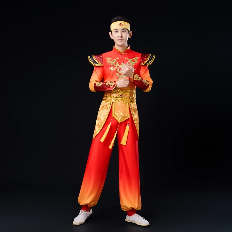 新款打鼓服演出服女中国风喜庆水鼓舞秧歌腰鼓舞龙舞狮服装