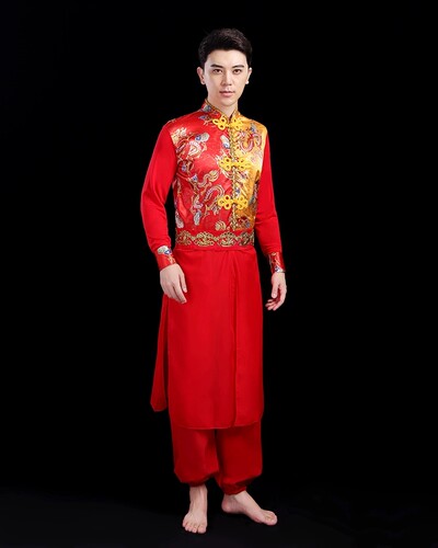 新款打鼓服男女腰鼓水鼓开场舞大鼓铜锣鼓队喜庆中国鼓演出服
