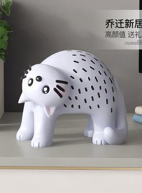 奶油风猫咪桌面摆件客厅s酒柜家居装饰品餐边柜玄关乔迁生日礼物