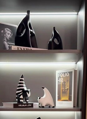 现代简约酒柜摆件组合客厅电视柜玄关F展示柜搭配套装样板房间装