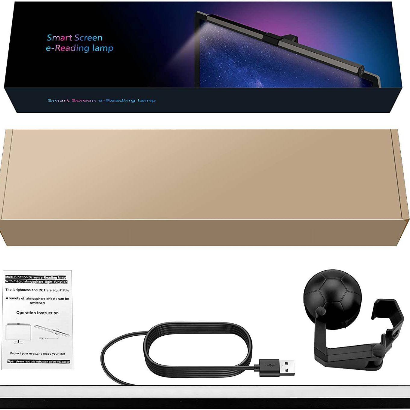 跑马屏幕灯电脑挂灯显示器挂灯RGB幻彩灯七彩氛围电脑灯led