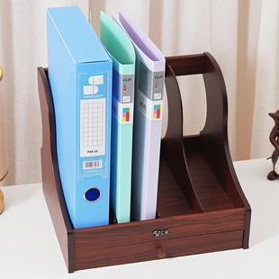 木质多层文件架桌面书立办公资料档案置物架办公室文件框夹收纳盒
