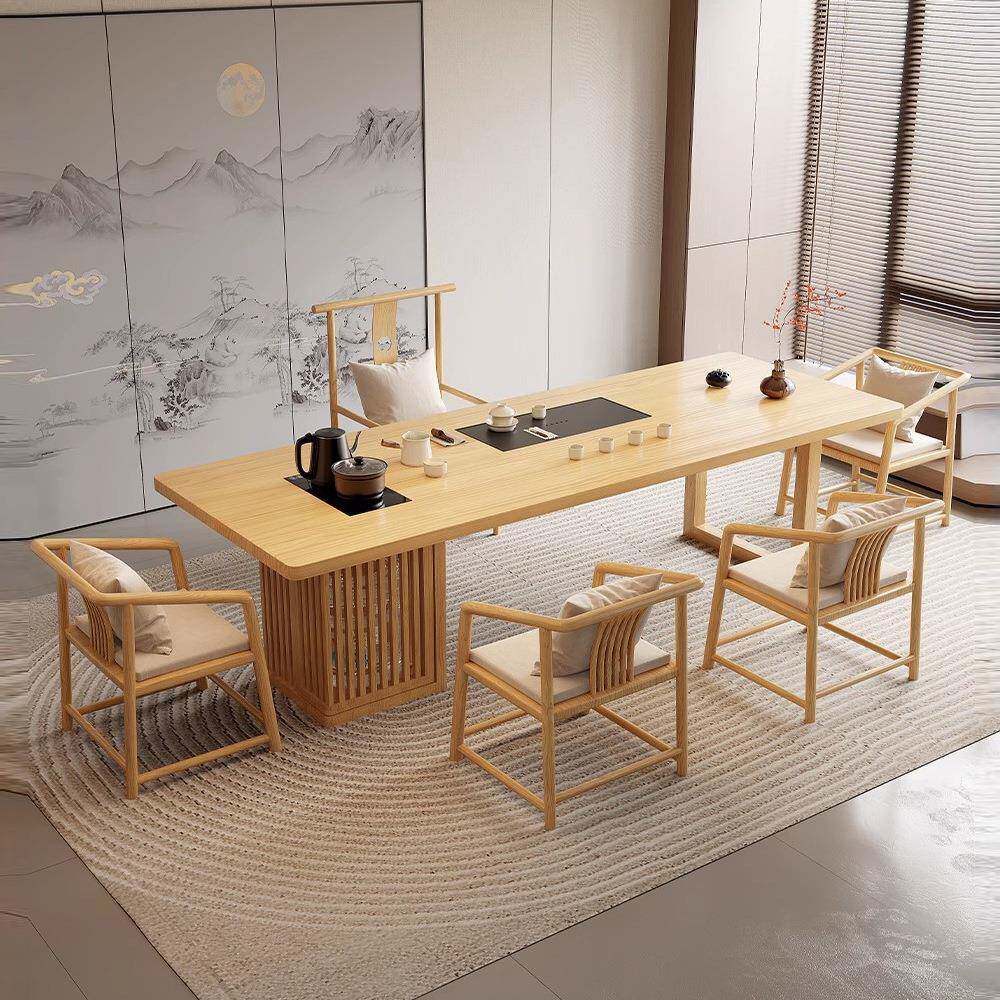 宋式美学实木茶桌办公室接待茶台民宿茶楼泡茶桌子中式书法桌案台