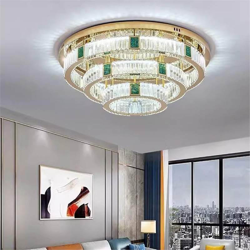 新款客厅灯简约现代大气高档轻奢水晶吸顶灯卧室灯餐厅灯水晶灯具
