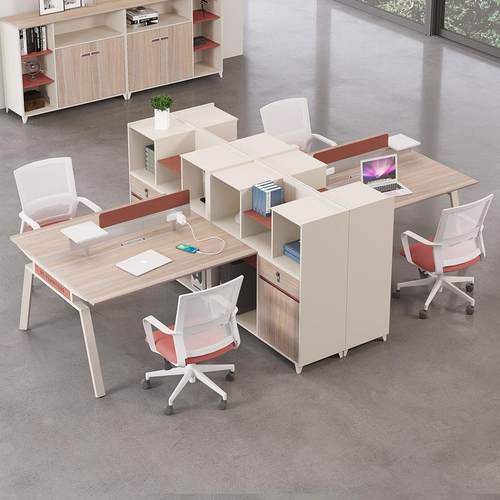 现代简约办公桌椅组合办公室工位桌2人位工作桌4人位财务桌