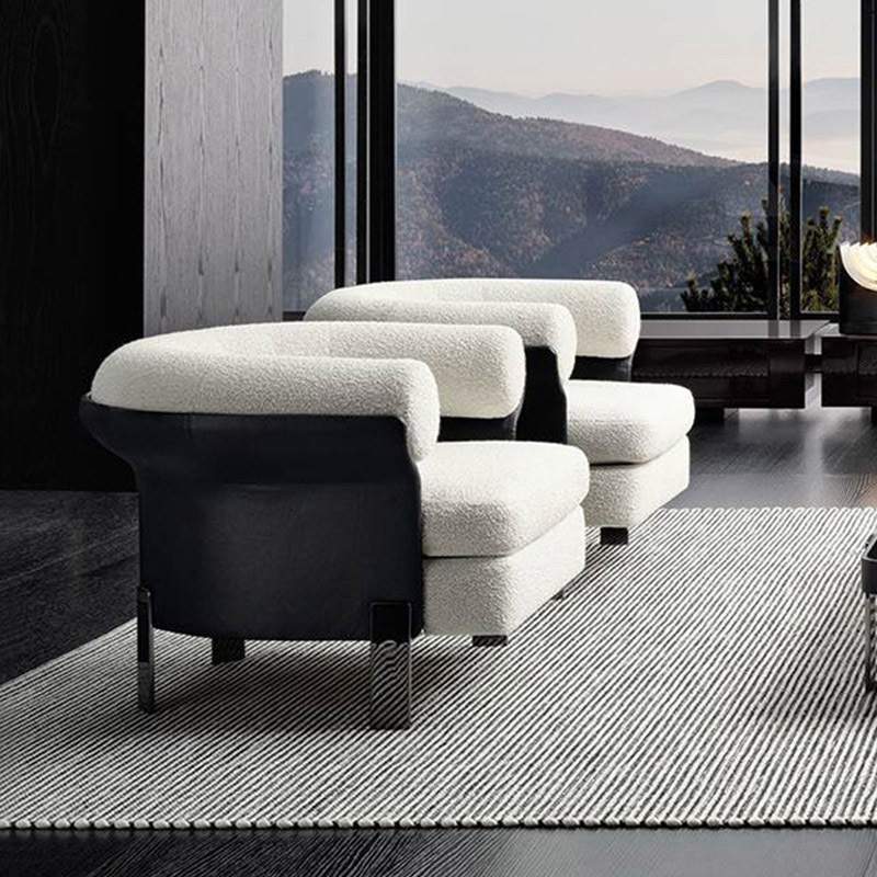 设计师意式轻奢极简Mattia休闲椅客厅样板房单人扶手靠背沙发躺椅