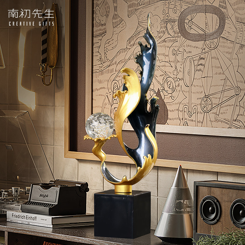 南初先生风生水起水晶球摆件招财家居书房办公室装饰乔迁开业礼品