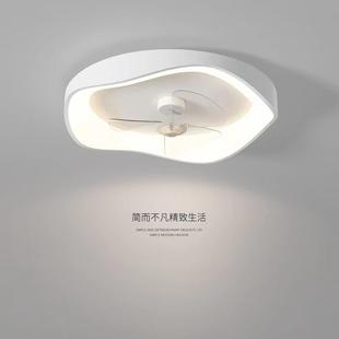 极简卧室吸顶风扇灯吊灯现代简约智能家用铁艺一体隐形吊扇灯 新款