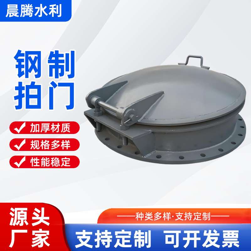 钢制拍门防倒灌对开河道下水管单向铸铁拍门渠道灌溉拍门